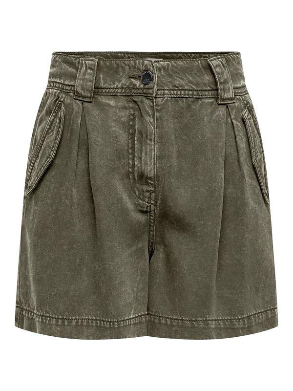 ONLY ONLY Hlače s naborima 'KENYA'  maslinasta