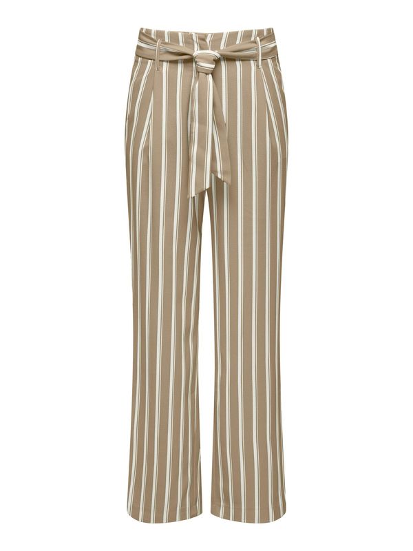 ONLY ONLY Hlače s naborima 'Lowa'  toplo smeđa / bijela