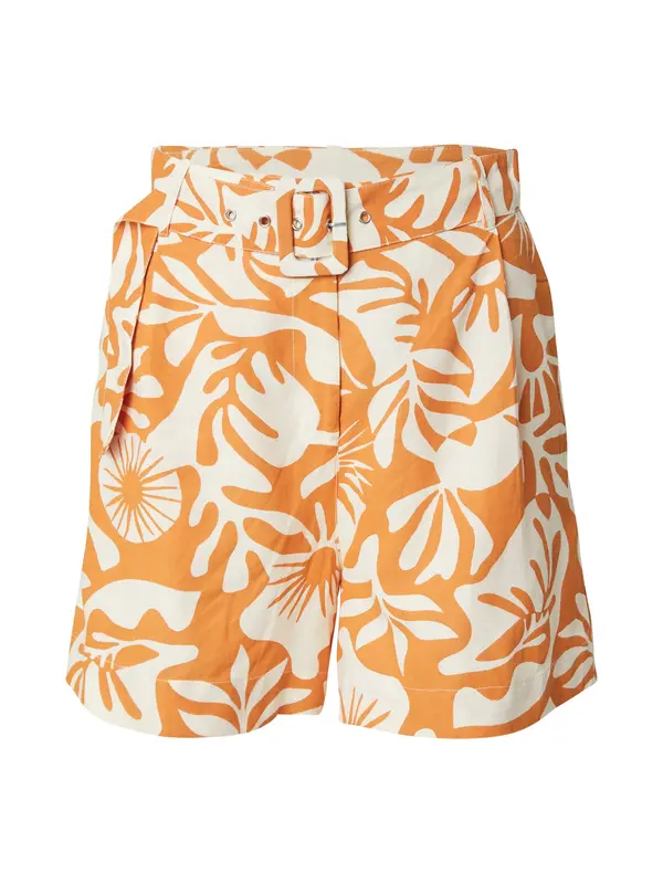 ONLY ONLY Hlače s naborima 'ONLJAKIRI'  mandarina / bijela