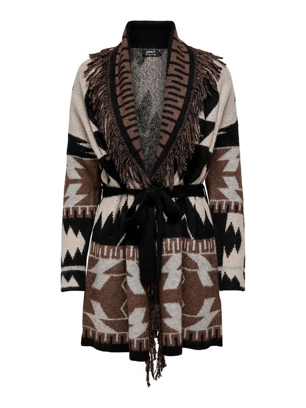 ONLY ONLY Kardigan 'MYRA'  smeđa / bež siva / crna