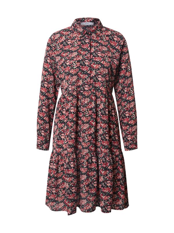 ONLY ONLY Košulja haljina 'LARRY'  rosé / jarko crvena / crna / bijela