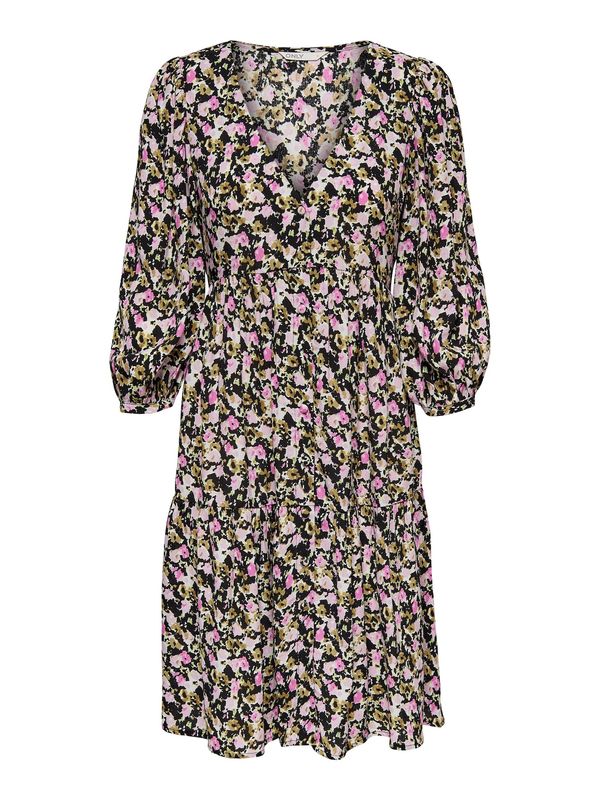 ONLY ONLY Košulja haljina 'Roxanne'  svijetlosmeđa / roza / roza / crna