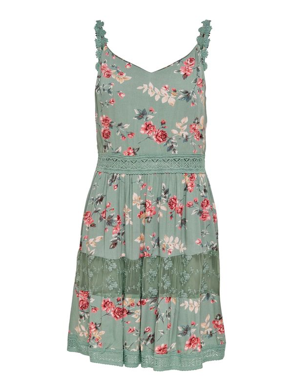 ONLY ONLY Ljetna haljina 'Karmen Anne'  boja pijeska / pijesak / smaragdno zelena / pastelno zelena / crvena