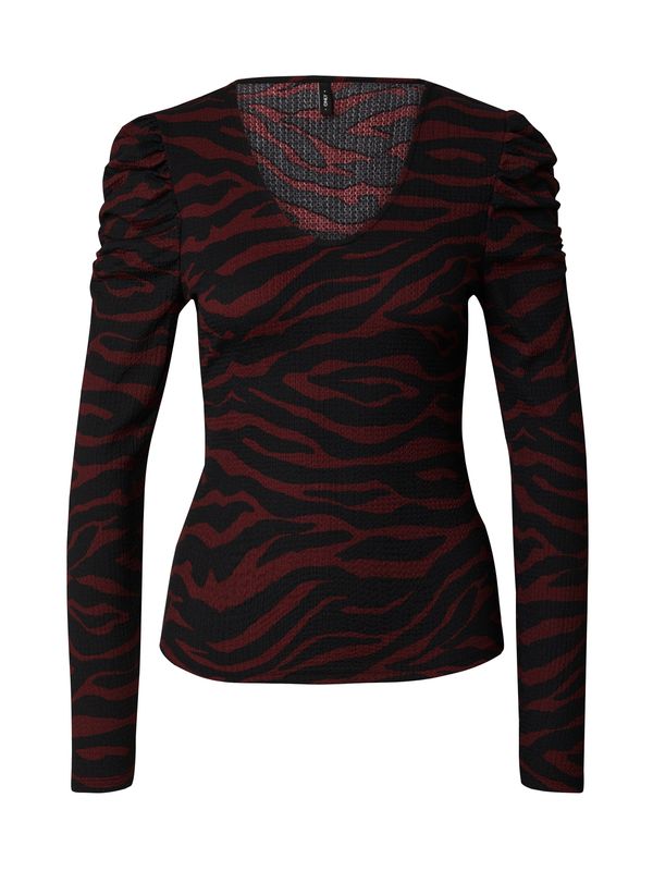 ONLY ONLY Majica 'ADA'  hrđavo smeđa / crna