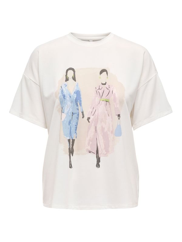 ONLY ONLY Majica  bež / nebesko plava / roza / bijela