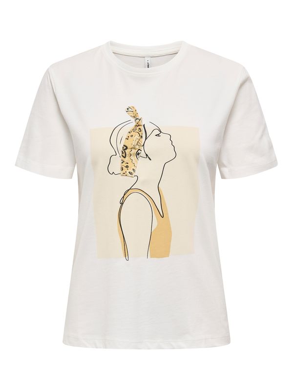 ONLY ONLY Majica  bež / žuta / crna / bijela