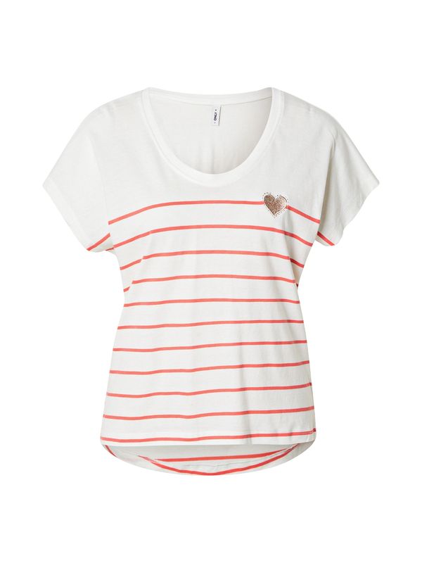 ONLY ONLY Majica  crvena / bijela