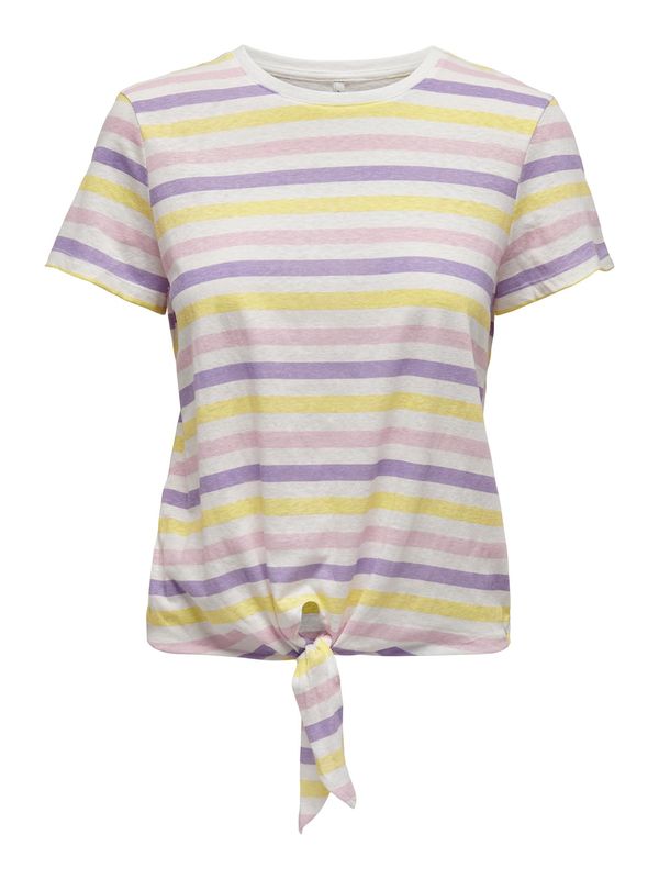 ONLY ONLY Majica 'Edna'  žuta / ljubičasta / svijetloljubičasta / bijela