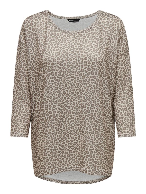 ONLY ONLY Majica 'ELCOS'  smeđa / boja blata / kameno siva