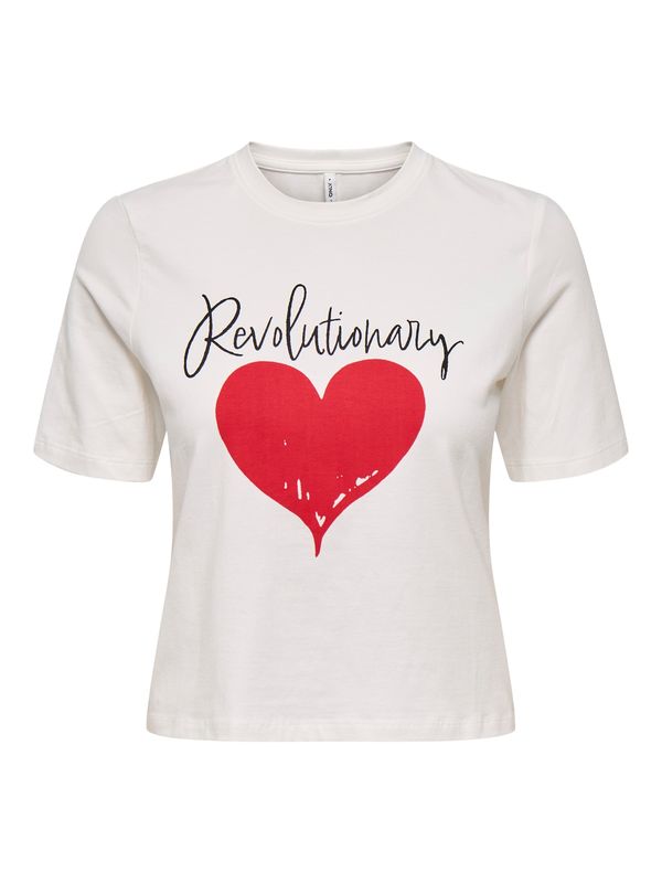 ONLY ONLY Majica  krvavo crvena / crna / prljavo bijela