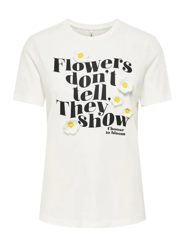 ONLY ONLY Majica 'ONLCILLE DAISIES'  žuta / crna / prljavo bijela