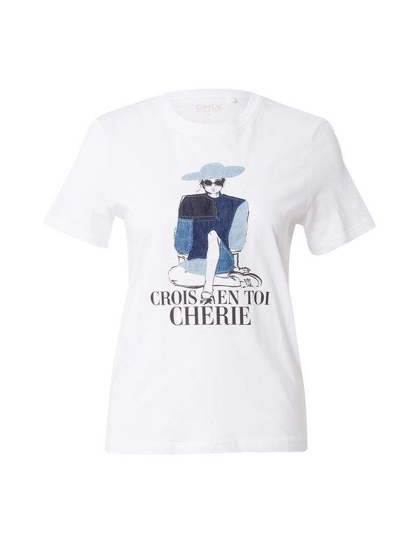 ONLY ONLY Majica 'ONLEMMA'  plavi traper / svijetloplava / crna / bijela