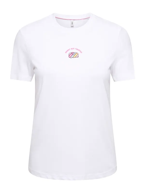 ONLY ONLY Majica 'ONLFOODIE'  svijetloplava / žuta / svijetloroza / bijela