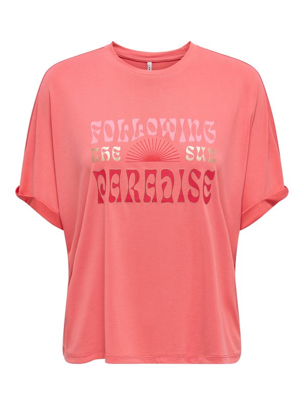 ONLY ONLY Majica 'ONLFREE'  zlatna / tamno roza / lubenica roza / svijetlocrvena