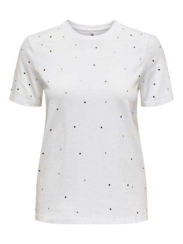 ONLY ONLY Majica 'ONLGLOBE'  crna / srebro / bijela