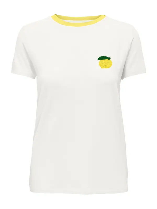 ONLY ONLY Majica 'ONLHEART'  limeta zelena / tamno zelena / bijela