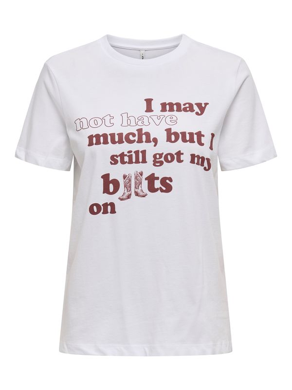 ONLY ONLY Majica 'ONLKATE'  vatreno crvena / bijela