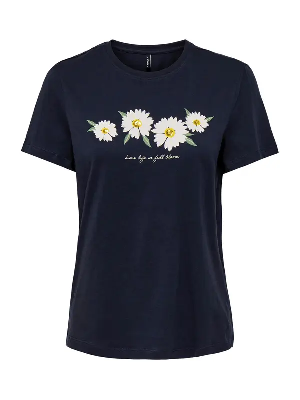 ONLY ONLY Majica 'ONLKITA DAISY'  noćno plava / svijetlozelena / bijela