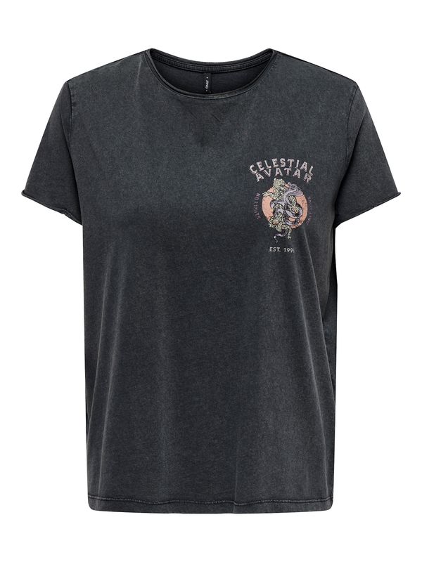 ONLY ONLY Majica 'ONLLUCY'  antracit siva / ljubičasta / rosé / prljavo bijela