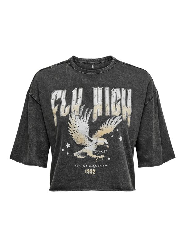 ONLY ONLY Majica 'ONLLUCY'  bež / antracit siva / prljavo bijela