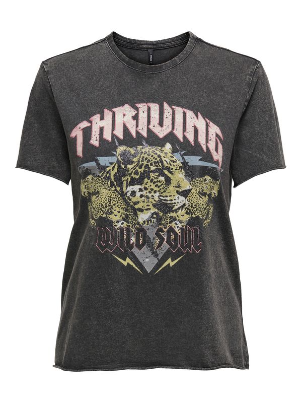 ONLY ONLY Majica 'ONLLUCY'  siva / kivi zelena / roza / crna