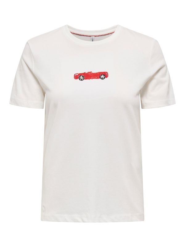 ONLY ONLY Majica 'ONLMARGO'  crvena / bijela