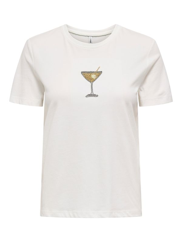 ONLY ONLY Majica 'ONLMARGO'  zlatna / srebro / bijela