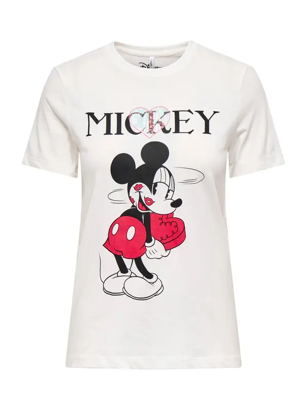 ONLY ONLY Majica 'ONLMICKEY'  krvavo crvena / crna / bijela