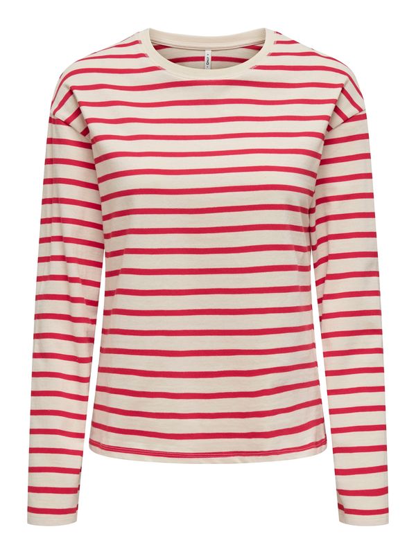 ONLY ONLY Majica 'ONLNEW SOPH'  bež / crvena