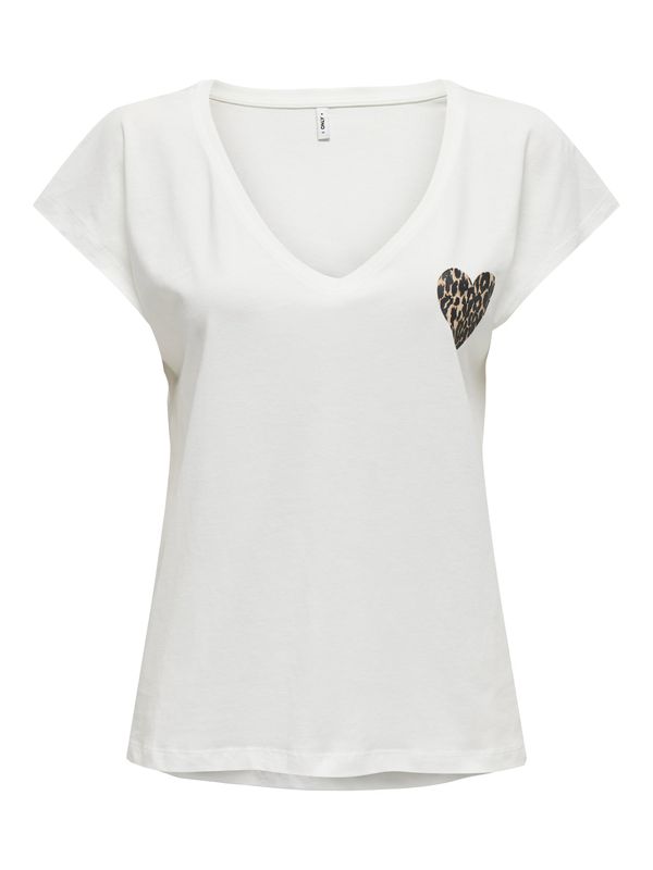 ONLY ONLY Majica 'ONLNINA'  bež / smeđa / bijela