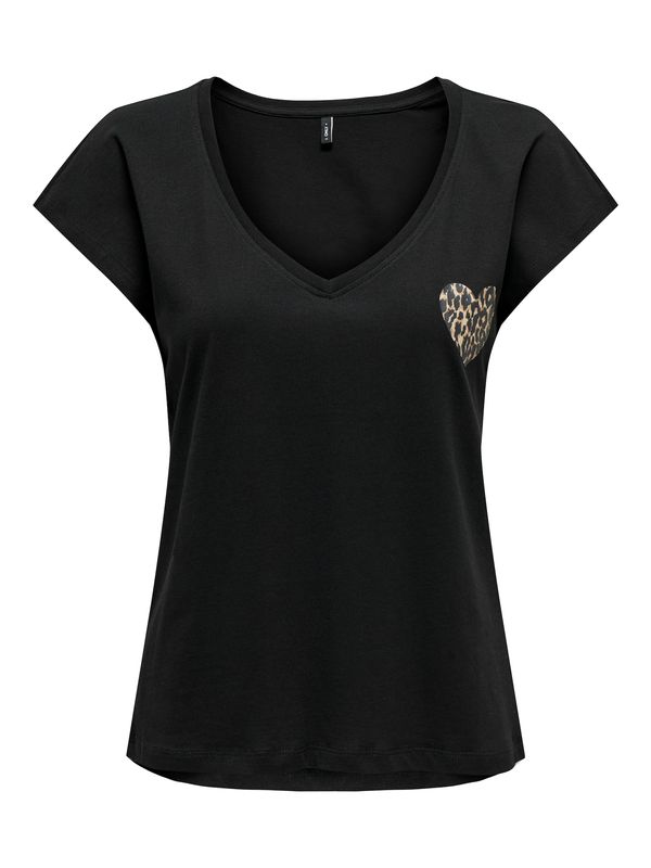 ONLY ONLY Majica 'ONLNINA'  smeđa / cappuccino / crna