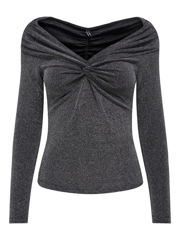 ONLY ONLY Majica 'ONLQUEEN'  crna / srebro