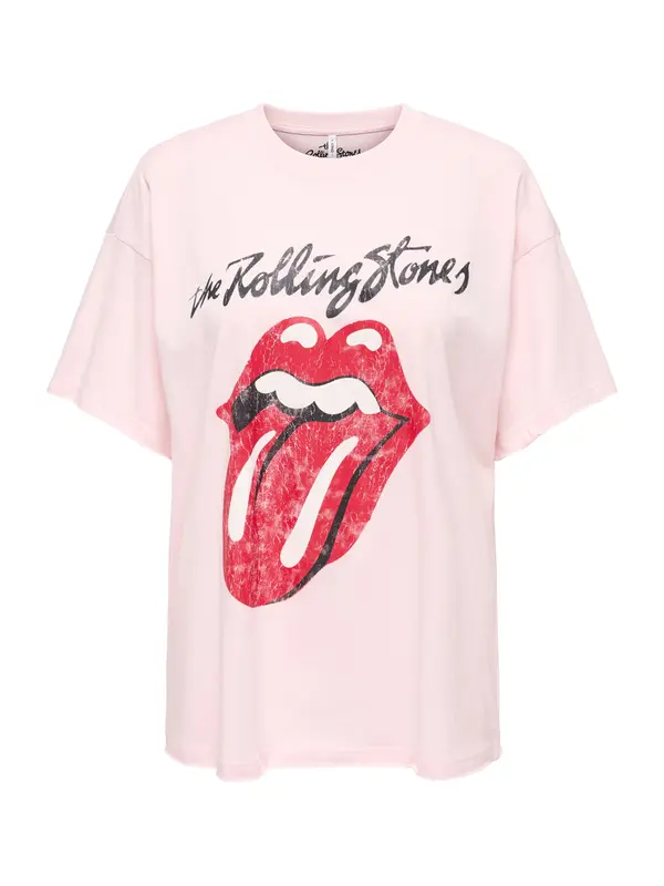 ONLY ONLY Majica 'ONLROLLING STONES'  pastelno ljubičasta / vatreno crvena / crna / bijela