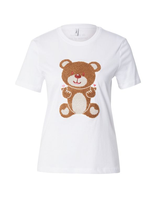 ONLY ONLY Majica 'ONLTERESA'  ecru/prljavo bijela / karamela / tamno crvena / bijela