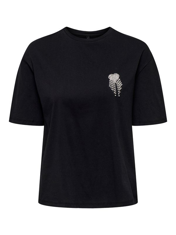 ONLY ONLY Majica 'ONLVITA'  crna / srebro