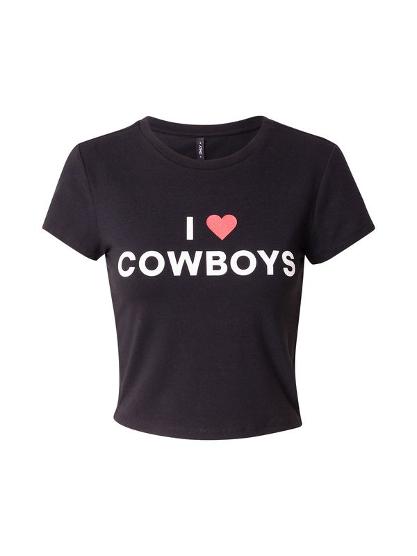 ONLY ONLY Majica 'ONLWINSLET'  krvavo crvena / crna / bijela