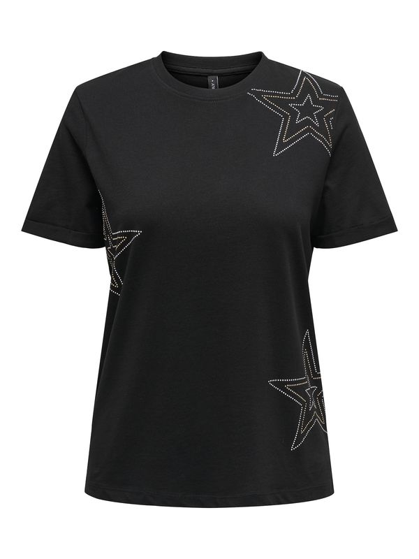 ONLY ONLY Majica  zlatna / crna / srebro