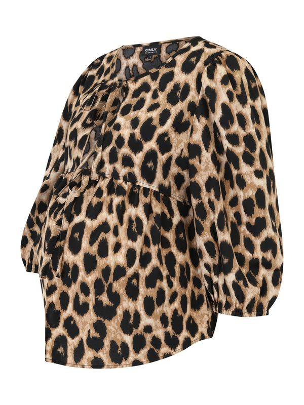 Only Maternity Only Maternity Bluza  boja devine dlake (camel) / ecru/prljavo bijela / crna