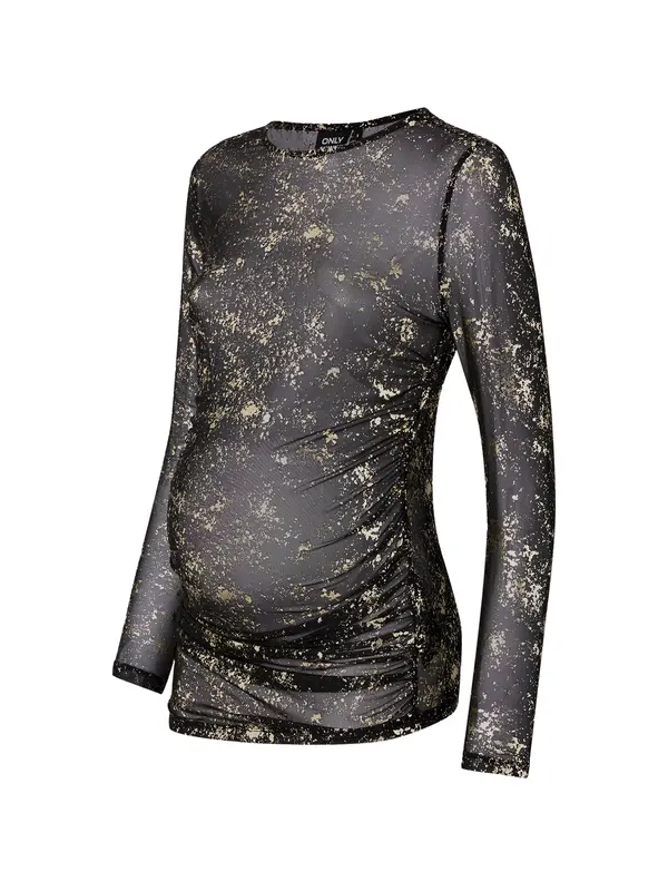 Only Maternity Only Maternity Majica 'OLMERICA'  zlatna / crna