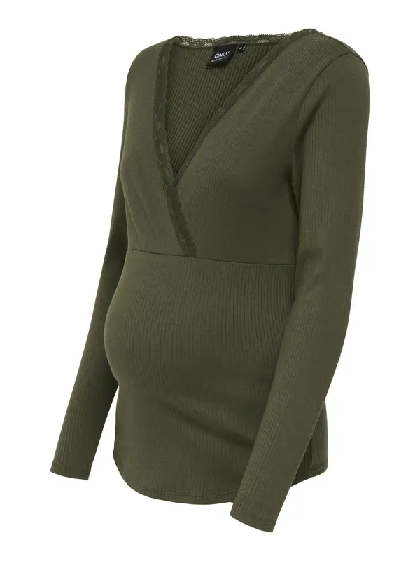 Only Maternity Only Maternity Majica 'OLMIpass'  maslinasta