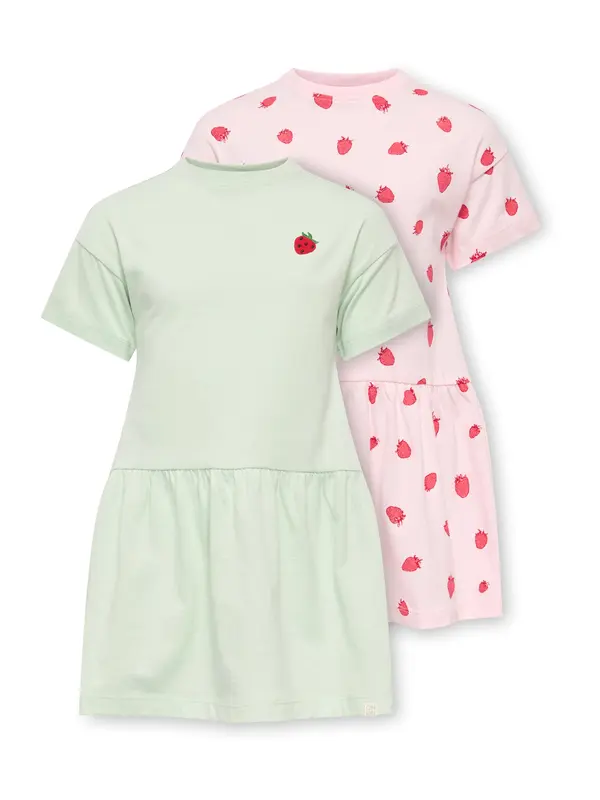 Only Mini Only Mini Haljina  pastelno zelena / roza / crvena