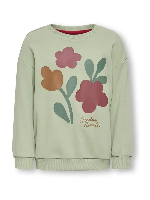 Only Mini Only Mini Sweater majica 'KMGGEORGIAS'  pastelno zelena / narančasta / crvena