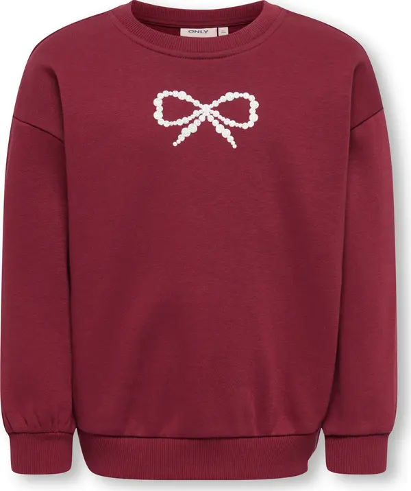 Only Mini Only Mini Sweater majica 'KMGKATE'  karmin crvena / bijela