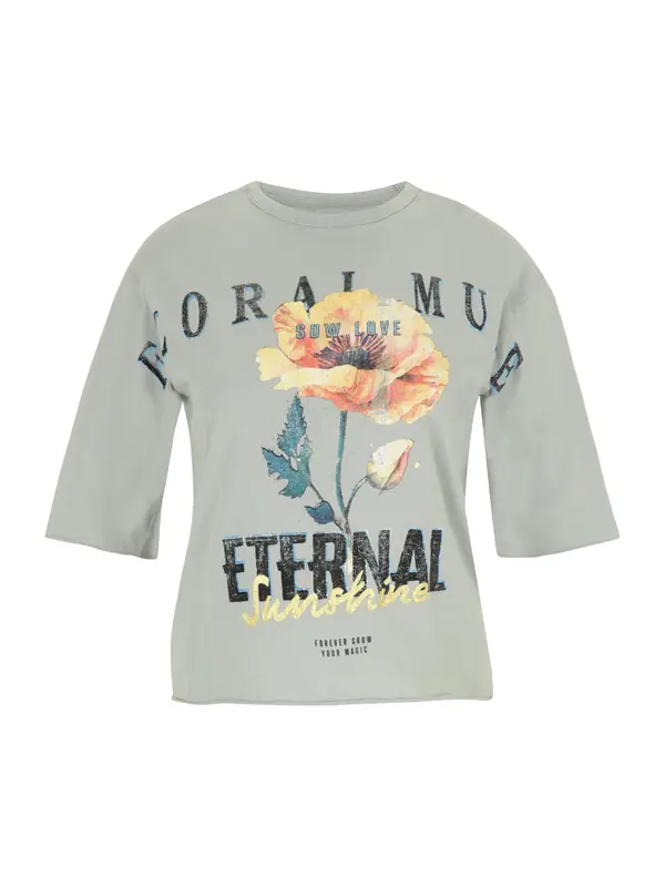 Only Petite Only Petite Majica 'ONLLUCY'  smaragdno zelena / pastelno zelena / mandarina / crna