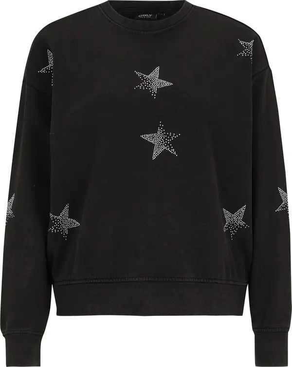 Only Petite Only Petite Sweater majica 'ONLINDA'  crna / srebro