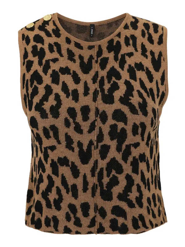 Only Petite Only Petite Top s naramenicama 'ONLVIENNA'  zeleno smeđa / crna