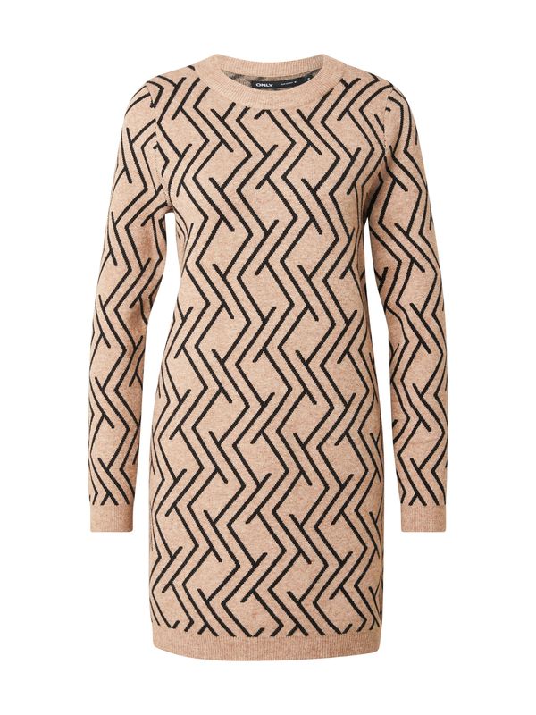 ONLY ONLY Pletena haljina 'ONLJENNI'  cappuccino / crna