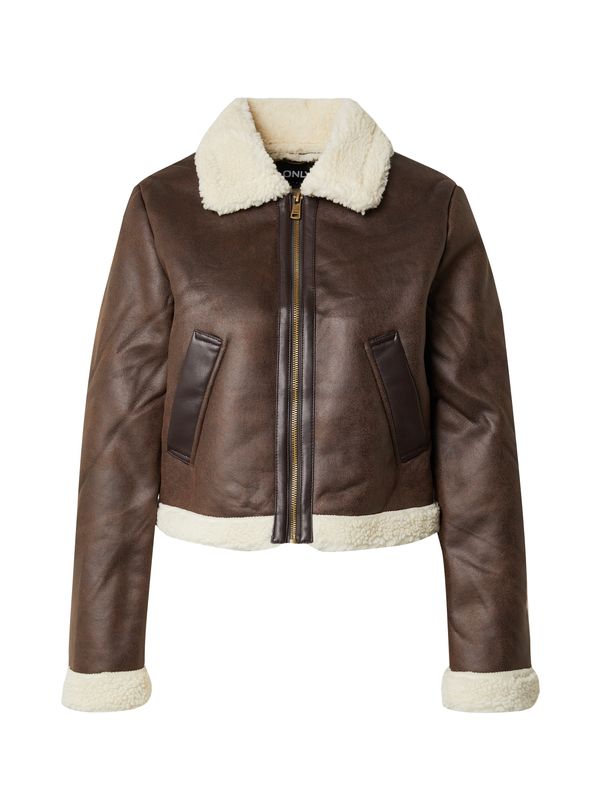 ONLY ONLY Prijelazna jakna 'Betty'  ecru/prljavo bijela / smeđa