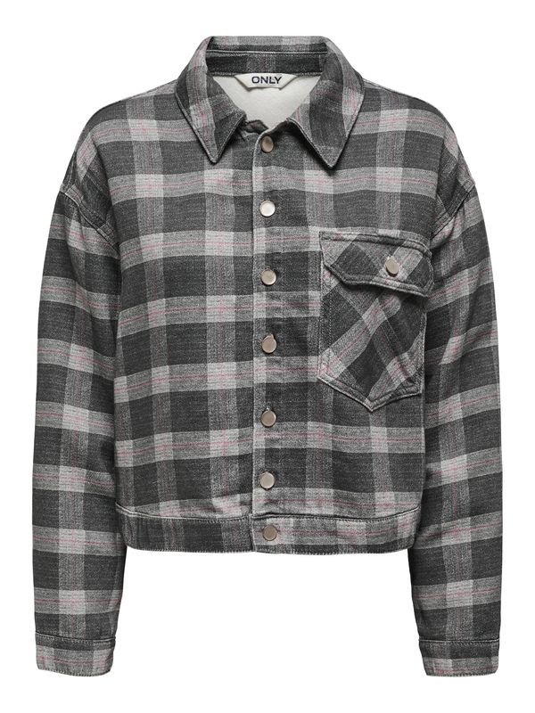 ONLY ONLY Prijelazna jakna 'KERSTIN'  siva / tamo siva / fuksija