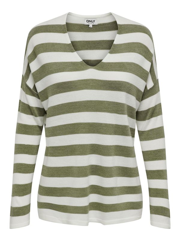 ONLY ONLY Pulover 'AMALIA'  kaki / bijela